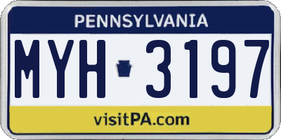 PA license plate MYH3197