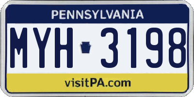 PA license plate MYH3198