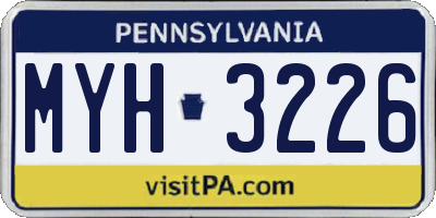 PA license plate MYH3226