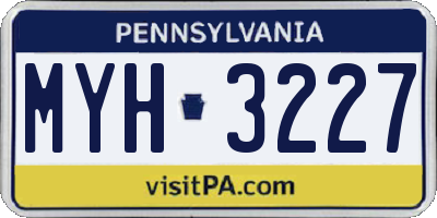 PA license plate MYH3227
