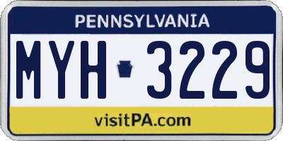 PA license plate MYH3229