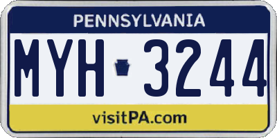 PA license plate MYH3244