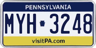 PA license plate MYH3248