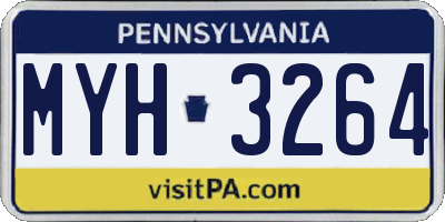 PA license plate MYH3264