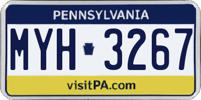 PA license plate MYH3267
