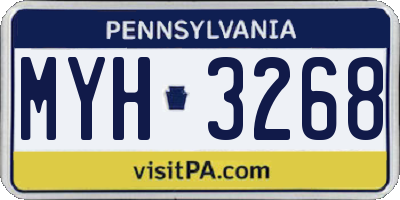 PA license plate MYH3268
