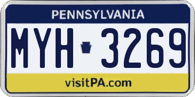 PA license plate MYH3269