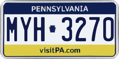 PA license plate MYH3270