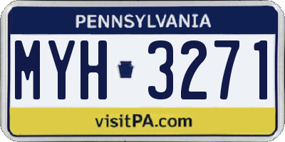 PA license plate MYH3271