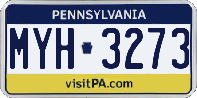 PA license plate MYH3273