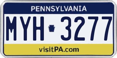 PA license plate MYH3277