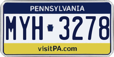 PA license plate MYH3278