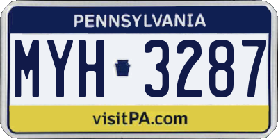 PA license plate MYH3287