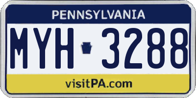 PA license plate MYH3288