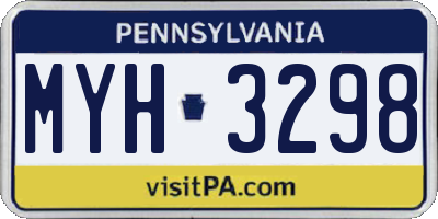 PA license plate MYH3298