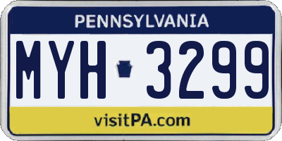 PA license plate MYH3299