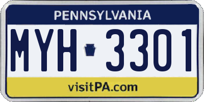 PA license plate MYH3301