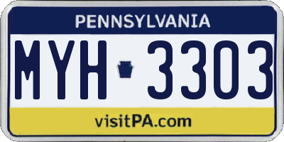 PA license plate MYH3303