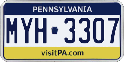 PA license plate MYH3307