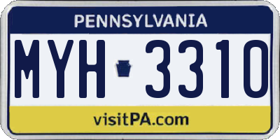 PA license plate MYH3310