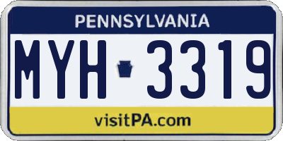PA license plate MYH3319
