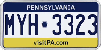 PA license plate MYH3323