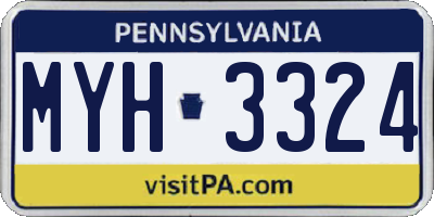 PA license plate MYH3324
