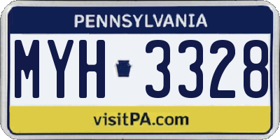 PA license plate MYH3328