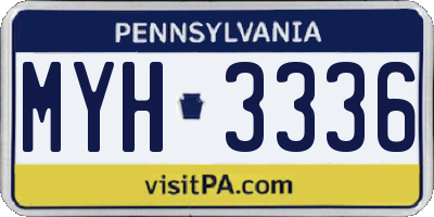 PA license plate MYH3336