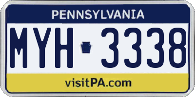 PA license plate MYH3338