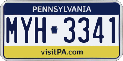 PA license plate MYH3341