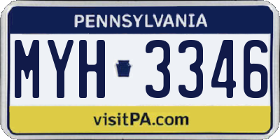 PA license plate MYH3346