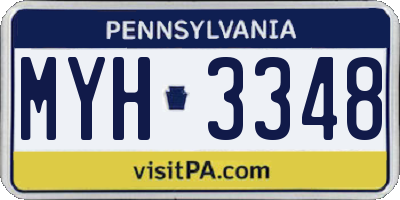 PA license plate MYH3348