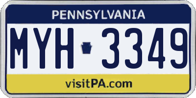 PA license plate MYH3349