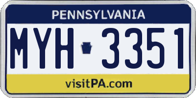 PA license plate MYH3351