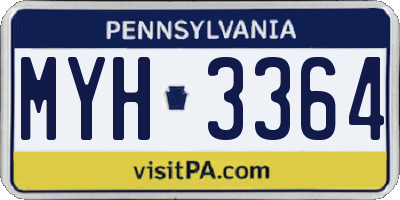 PA license plate MYH3364
