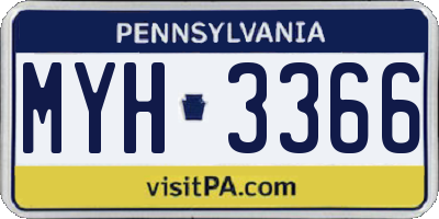 PA license plate MYH3366