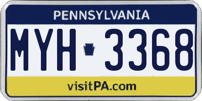 PA license plate MYH3368