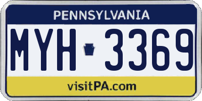 PA license plate MYH3369