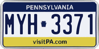 PA license plate MYH3371