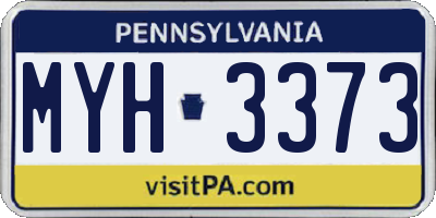 PA license plate MYH3373