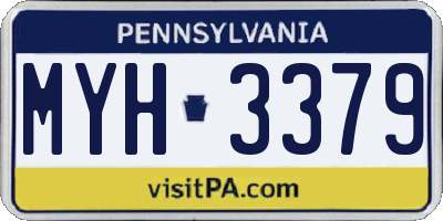 PA license plate MYH3379