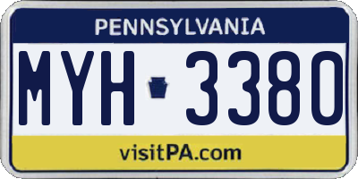 PA license plate MYH3380