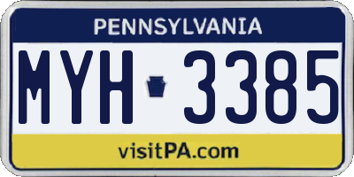 PA license plate MYH3385