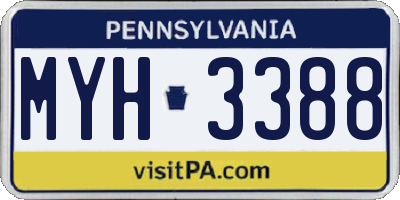 PA license plate MYH3388
