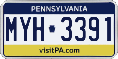 PA license plate MYH3391