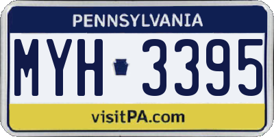PA license plate MYH3395
