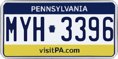 PA license plate MYH3396