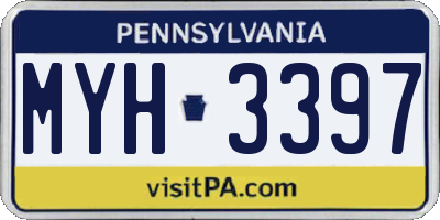 PA license plate MYH3397