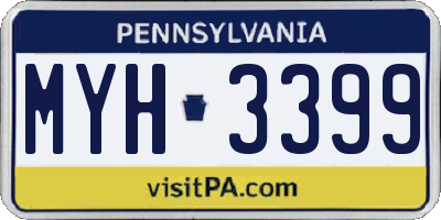 PA license plate MYH3399